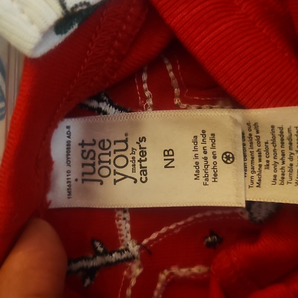 Christmas Reindeer Baby Newborn 2pc set Long Sleeve Bodysuit And Red Pants - Picture 12 of 12